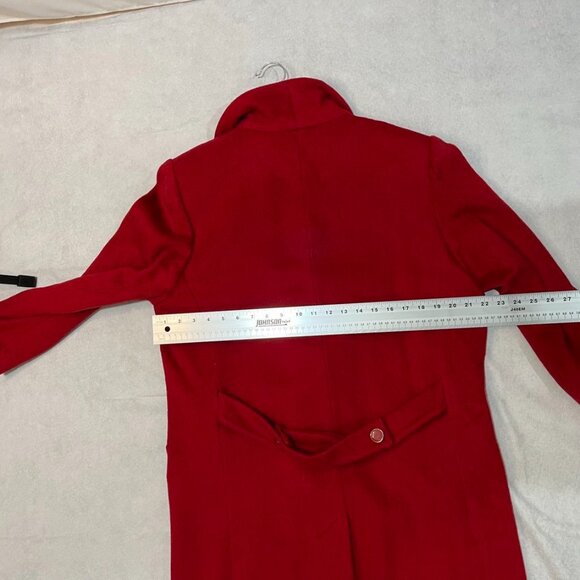 Worthington Red Wool Blend Double Breasted Long Coat Vintage Size 10 - Picture 13 of 13